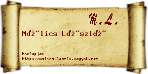 Málics László névjegykártya