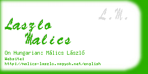 laszlo malics business card