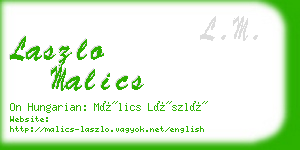 laszlo malics business card